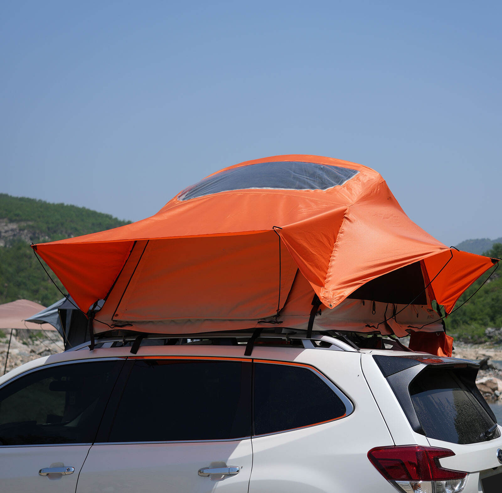 SUV用の防水オレンジ軽量ルーフトップテント、中国のSUV用防水オレンジ